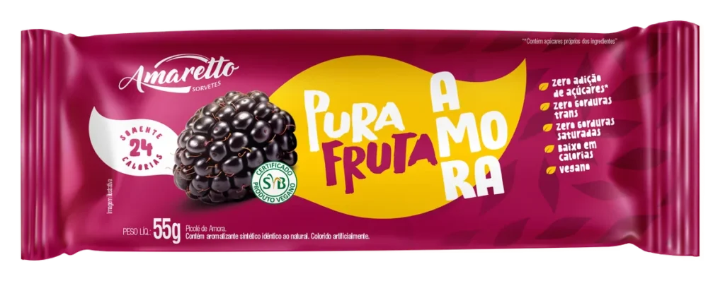 Picolé Pura Fruta Amora — imagem oficial