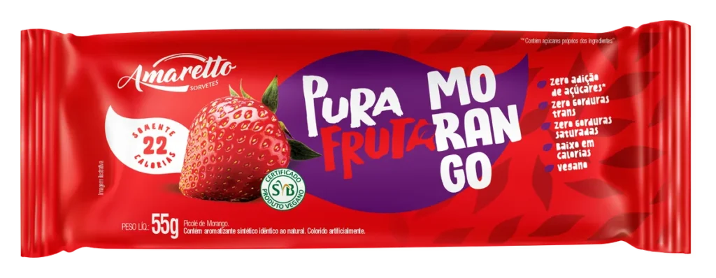 Picolé Pura Fruta Morango — imagem oficial